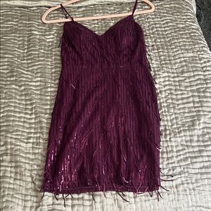 City Studio Deep Purple Sequin Mini Dress